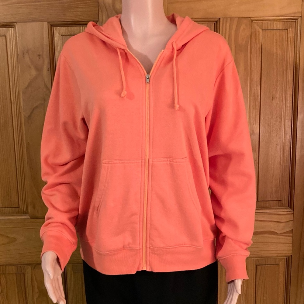 EUC Blair Vintage 90s Jacket Hooded Hoodie Full Zipper Orange Size L Large